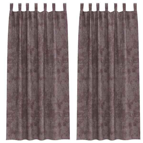 vidaXL Samta aizkari ar aizkariem 2 pcs Brūna 225 x 140 cm Samts