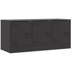 vidaXL TV skapītis, 99x39x44 cm, tērauds, melns