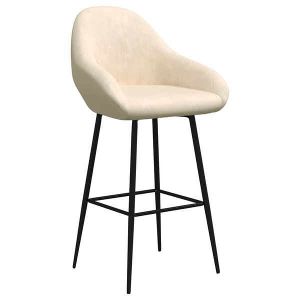 vidaXL bāra krēsls, krēmkrāsas samts