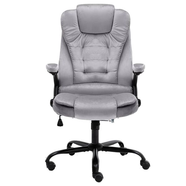 vidaXL biroja krēsls, gai&scaron;i pelēks samts