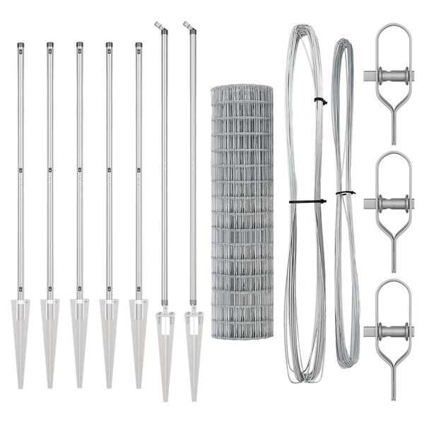 vidaXL Žogs ar stabu Sudraba 1,4 x 10 m Tērauds