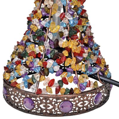 Krāsaina galda lampa ar kristāla pērlēm
