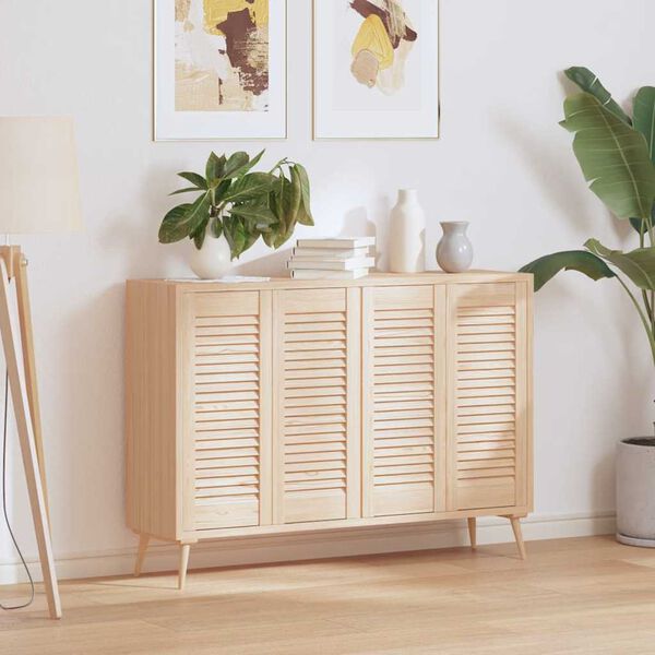 vidaXL skapja durvis, žalūziju dizains, 4 gab., 69x29,5 cm, priede