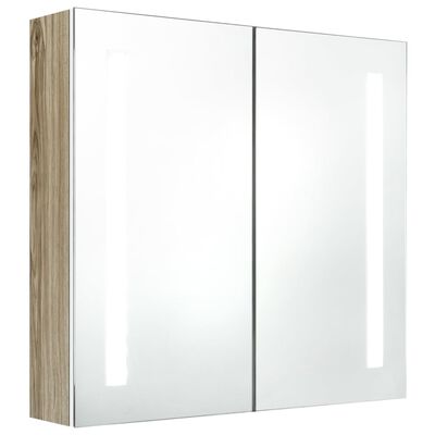 vidaXL vannasistabas skapītis ar spoguli un LED, 62x14x60 cm