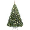 vidaXL Mākslīgā Ziemassvētku eglīte su 300 LED Zaļa 210 cm PE un PVC
