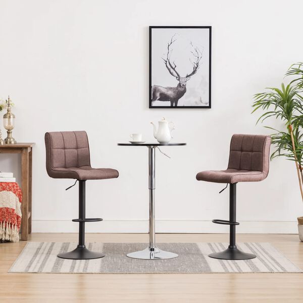 vidaXL bāra krēsli, 2 gab., pelēkbrūns audums