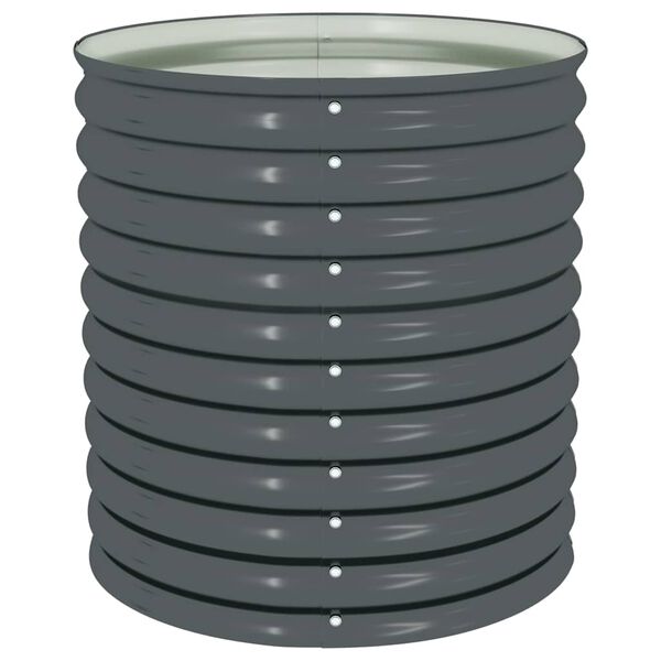 vidaXL augstā puķu kaste, 80x80x81 cm, cinkots tērauds, pelēka