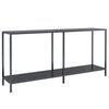 vidaXL konsoles galdiņ&scaron;, 160x35x75,5 cm, rūdīts stikls, melns