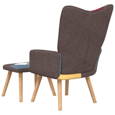 vidaXL šūpuļkrēsls ar kāju balstu, tekstilmozaīkas audums
