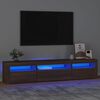 vidaXL TV skapītis ar LED apgaismojumu, ozolkoka krāsa, 195x35x40 cm