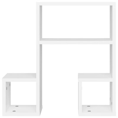 vidaXL sienas plaukti, 2 gab., balti, 50x15x50 cm, skaidu plāksne
