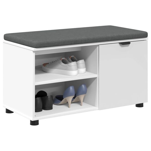 vidaXL Zāles sols Balts 80 x 38 x 46 cm Inženierētā koksne un audums