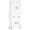 vidaXL augstais skapis, balts, 69,5x34x180 cm, inženierijas koks