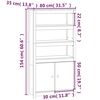 vidaXL augstais skapītis, melns, 80x35x154 cm, priedes masīvkoks