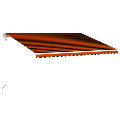 vidaXL izvelkama markīze, 500x300 cm, automātiska, oranža ar brūnu