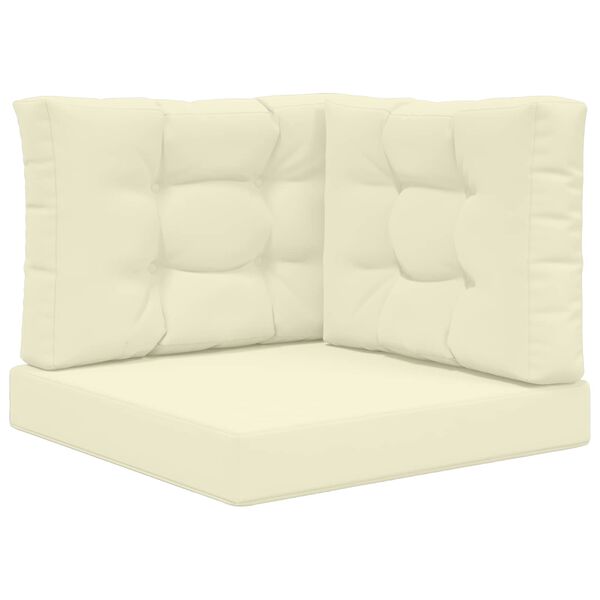 vidaXL Āra dīvāna spilvens 3 pcs Krēmkrāsa Poliesters