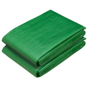 vidaXL Pārklājs ar acīm 2 gab. Zaļa 1,5 x 5 m 260 gsm PE