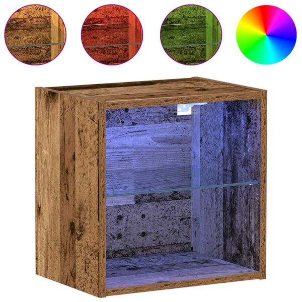 vidaXL Peldplaukts ar LED gaismu ar plauktu Brūna 40 x 28,5 x 40 cm