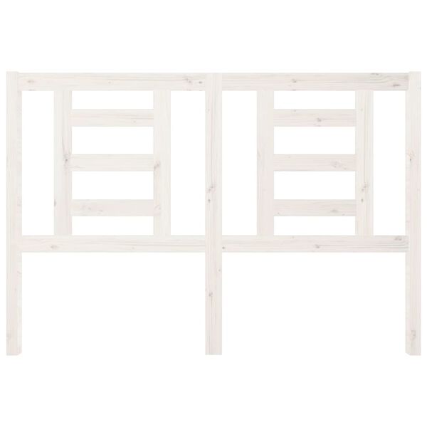 vidaXL gultas galvgalis, balts, 146x4x100 cm, priedes masīvkoks