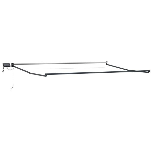 vidaXL Manuālā izvelkamā nojume ar LED apgaismojumu Balts 4 x 2 m