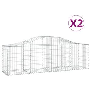 vidaXL arkveida gabiona grozi, 2 gb., 200x50x60/80 cm, cinkota dzelzs