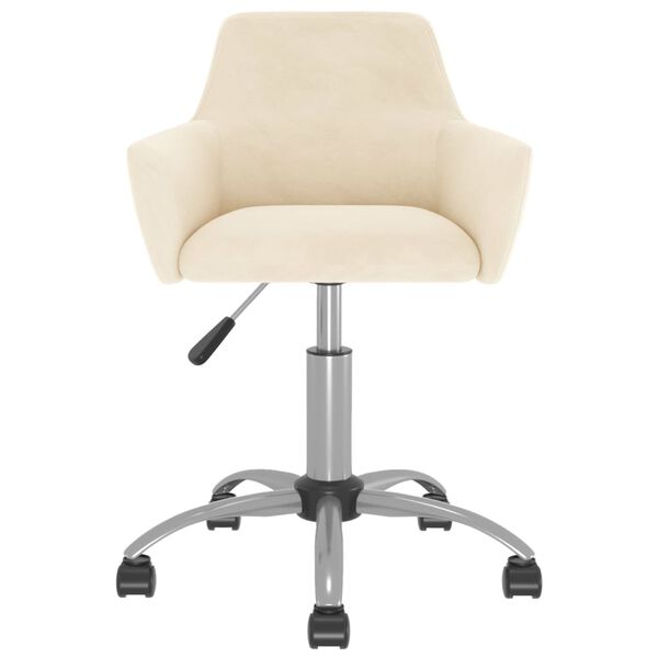 vidaXL grozāms virtuves krēsls, krēmkrāsas samts