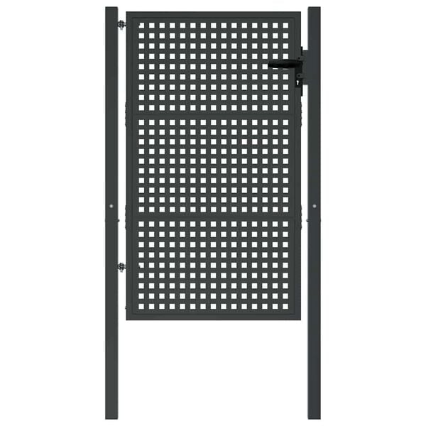 vidaXL dārza vārti, antracīta krāsā, 100x150 cm, tērauds