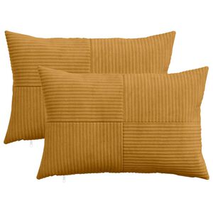 vidaXL Spilvenu pārvalks 2 pcs ALMELO Dzeltena 30 x 50 cm kordurojs