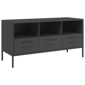 vidaXL TV skapītis, 100,5x39x50,5 cm, tērauds, melns