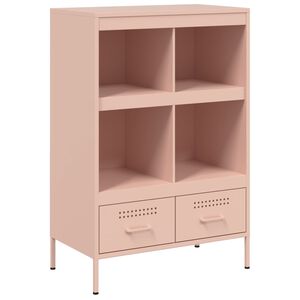 vidaXL augstais skapītis, rozā, 68x39x101,5 cm, tērauds