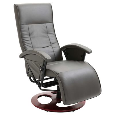 vidaXL grozāms atpūtas krēsls, pelēka mākslīgā āda