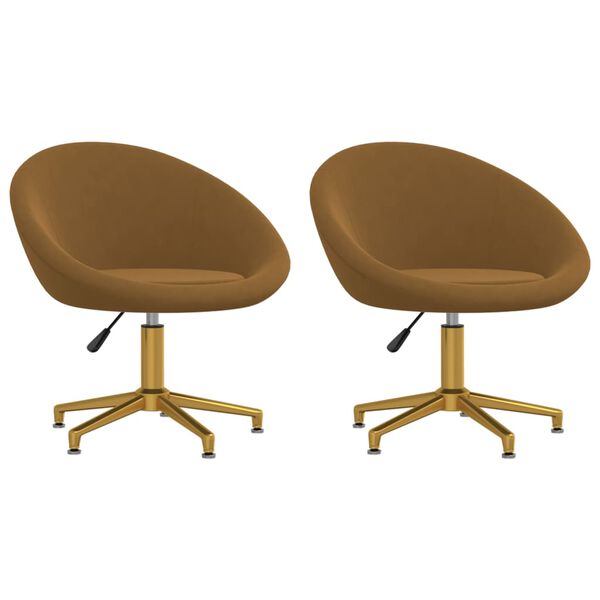 vidaXL virtuves krēsli, 2 gab., brūns samts