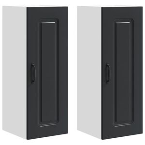 vidaXL Trauku ma&scaron;īnas panelis Kalmar 2 pcs Melna 30 x 31 x 80 cm