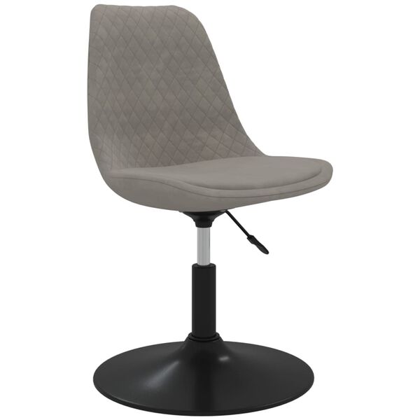 vidaXL grozāmi virtuves krēsli, 4 gab., gaiši pelēks samts