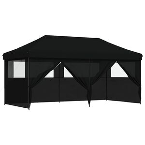 vidaXL Balles telts 292 x 580 x 315 cm Melns Oksforda audums