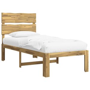 vidaXL Vienvietīga gultas rāmis ar galvgali ROSTOCK Balts 75 x 190 cm