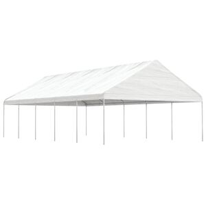 vidaXL nojume ar jumtu, balta, 11,15x5,88x3,75 m, polietilēns