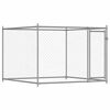 vidaXL suņu būris ar durvīm, pelēks, 2x2x1,5 m, cinkots tērauds