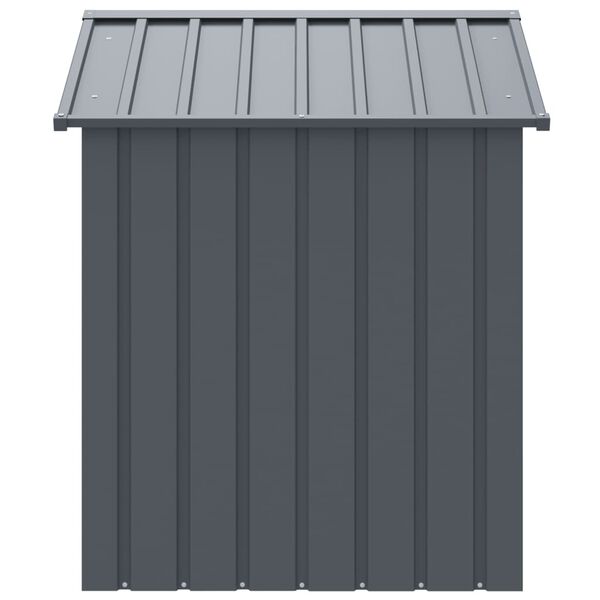 vidaXL suņu būda ar jumtu, pelēka, 117x103x123 cm, cinkots tērauds