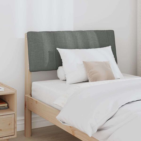 vidaXL Mīkstināts gultas galvgalis Tum&scaron;i pelēks 80 cm