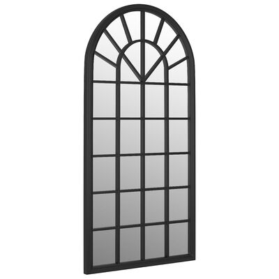 vidaXL dārza spogulis, melns, 90x45 cm, dzelzs, izmantošanai ārā