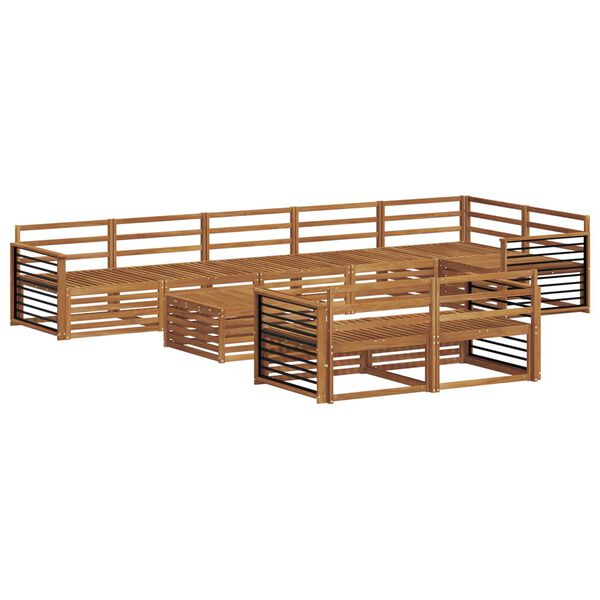 vidaXL Āra dīvānu komplekts 9 pcs Dabiska