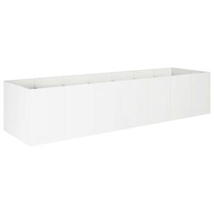 vidaXL Dārza stādītājs Balts 280 x 80 x 60 cm Auksti velmēta tērauds