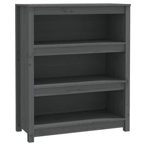 vidaXL grāmatu plaukts, pelēks, 80x35x97 cm, priedes masīvkoks