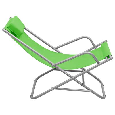 vidaXL atpūtas krēsli, 2 gab., zaļi, tērauds