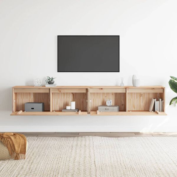 vidaXL sienas skapīši, 2 gab., 100x30x35 cm, priedes masīvkoks