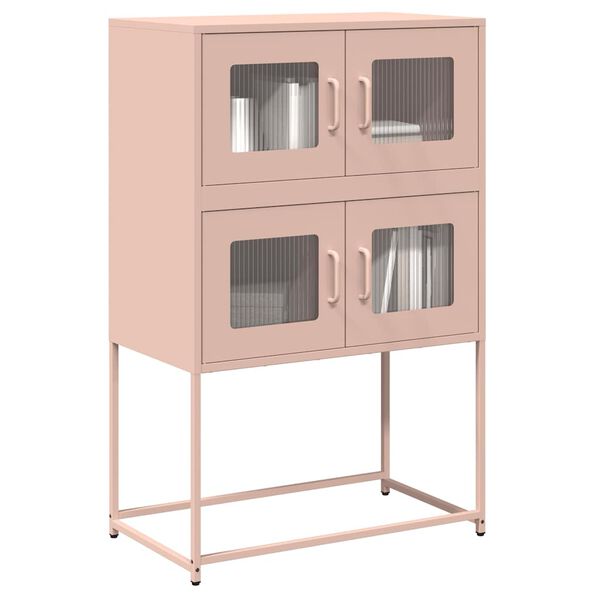 vidaXL Highboard Pink 68x39x107 cm Tērauds