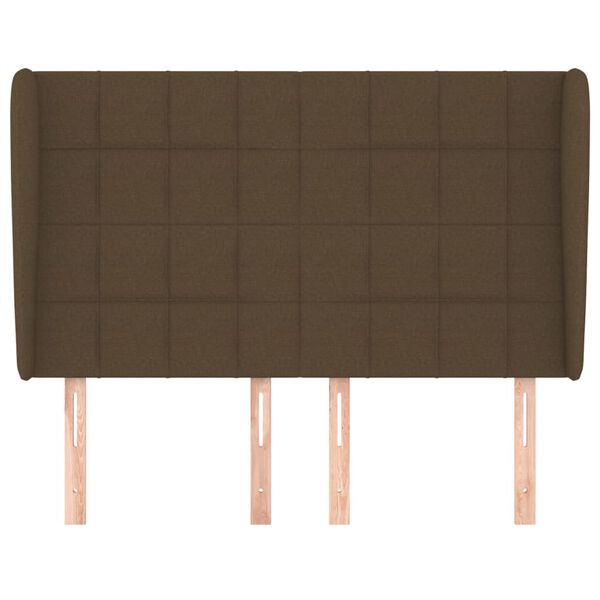 vidaXL galvgalis ar malām, 147x23x118/128 cm, tum&scaron;i brūns audums