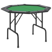 vidaXL pokera galds 8 personām, saliekams, zaļš, 108x108x75 cm