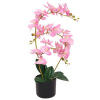 vidaXL mākslīgais augs, orhideja ar podiņu, 65 cm, rozā